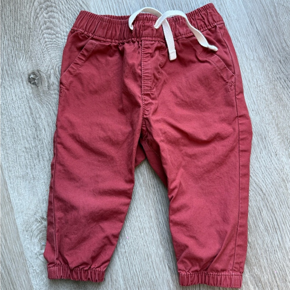 BABY GAP Red Elastic Waist Pants